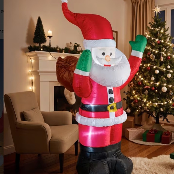 6Ft Christmas Inflatable Santa Claus With LED Light Blow Up...